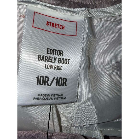 Express Editor Barely Boot Low Rise Pink & White Pinstripe Pants Sz 10 #758 - Picture 10 of 10